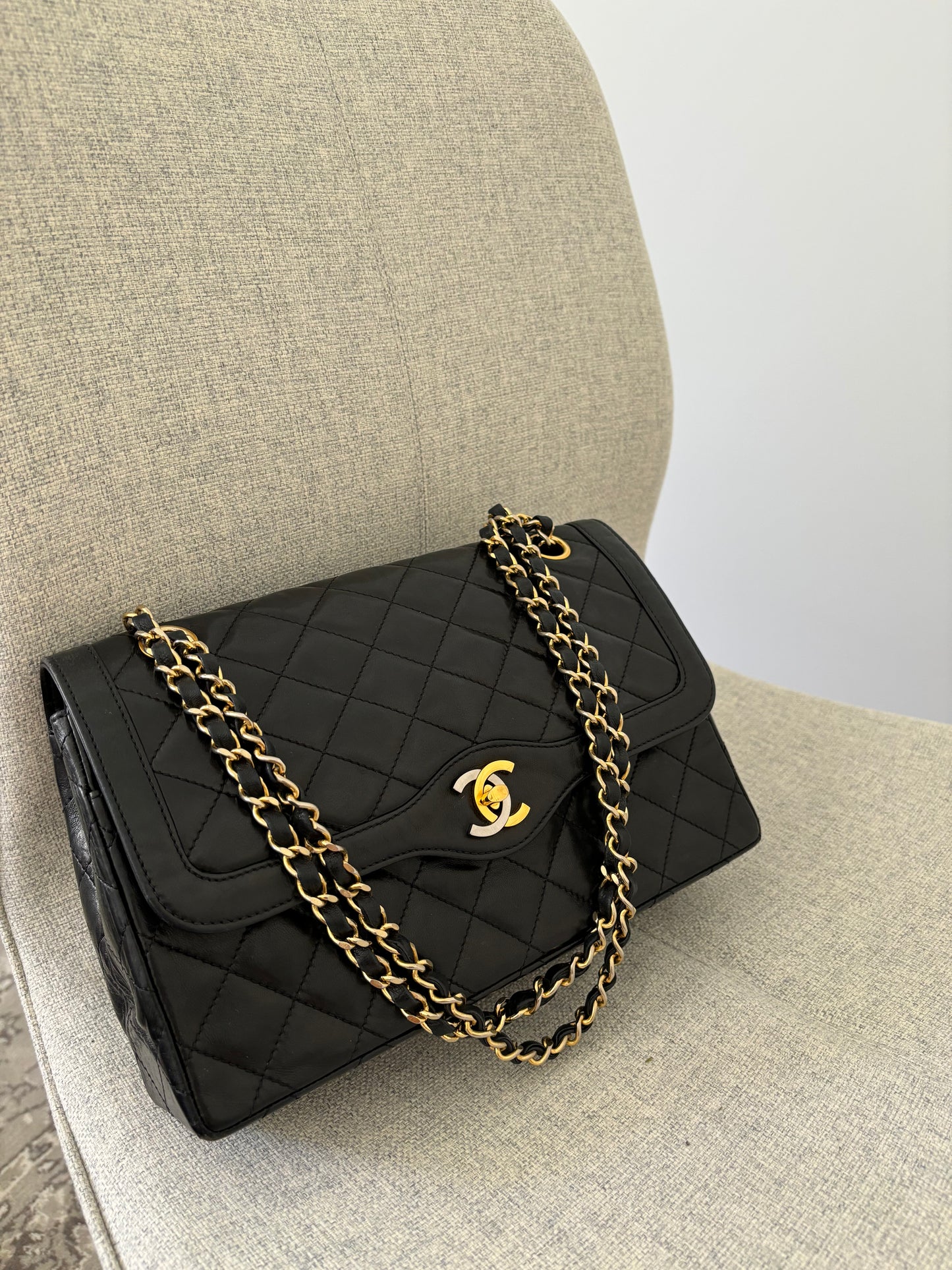 Chanel Paris Limited Two-tone CC Classic Double Flap