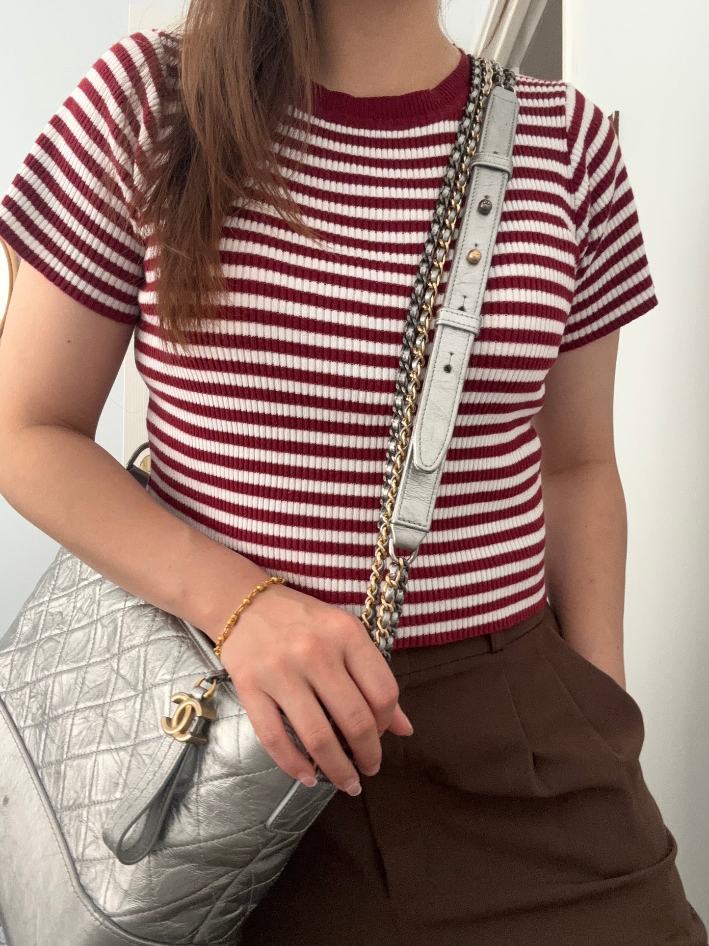 Chanel Gabrielle Old Medium in Metallic Silver Calfskin