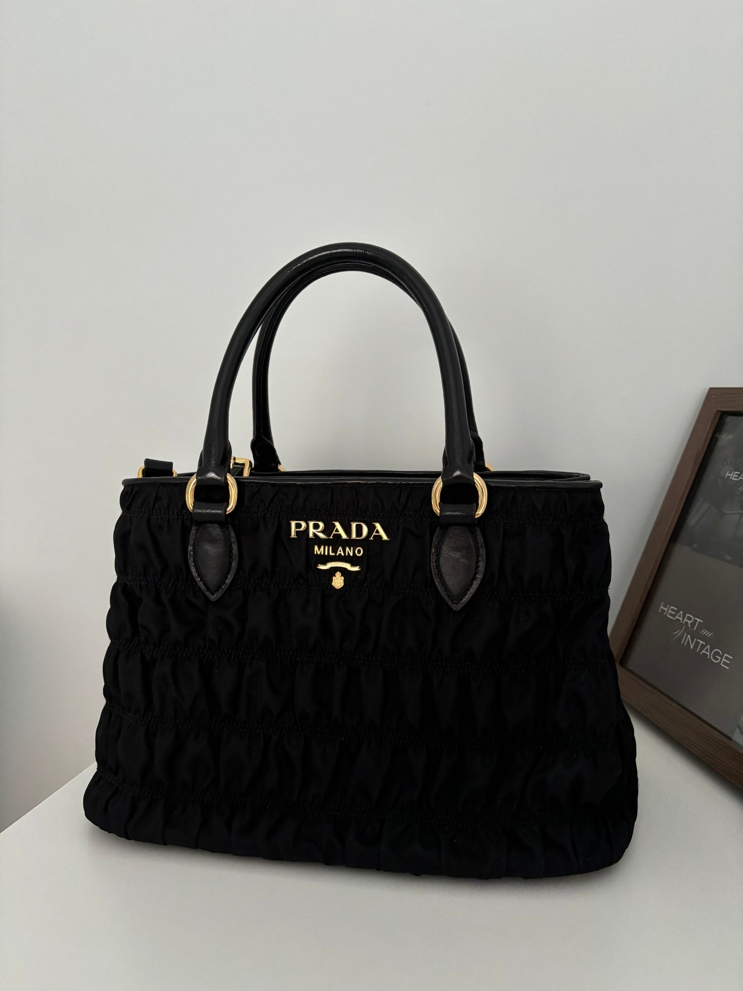 Prada Tessuto Gaufre in Nero black