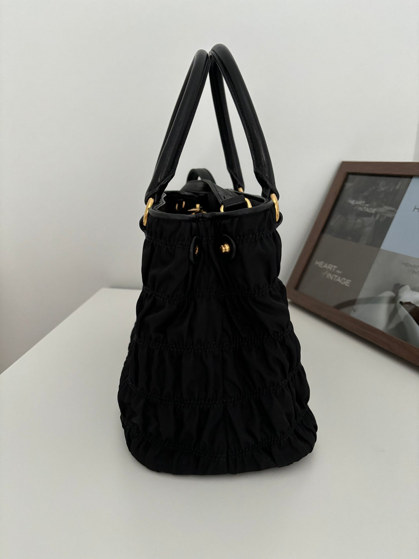Prada Tessuto Gaufre in Nero black