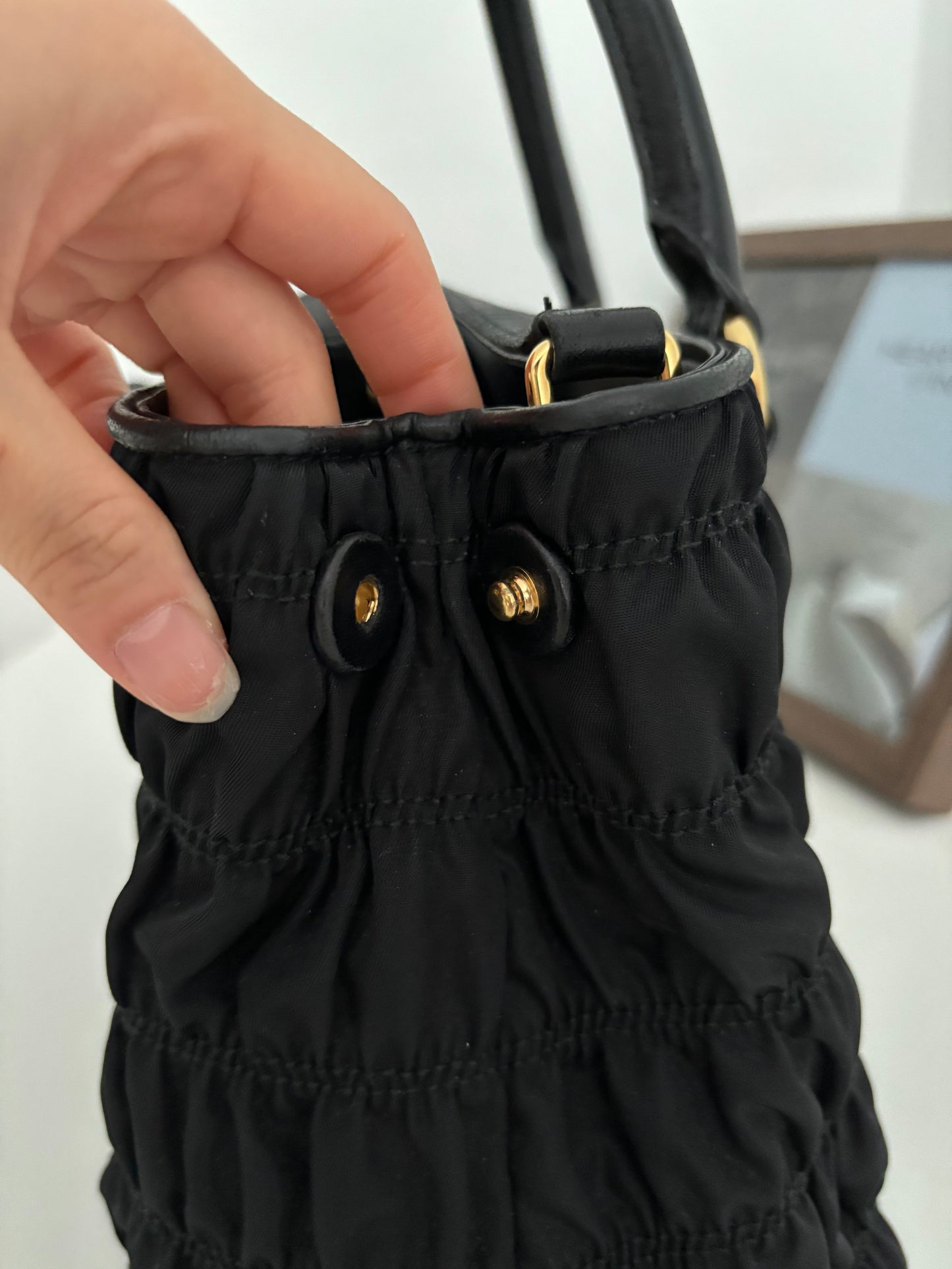 Prada Tessuto Gaufre in Nero black