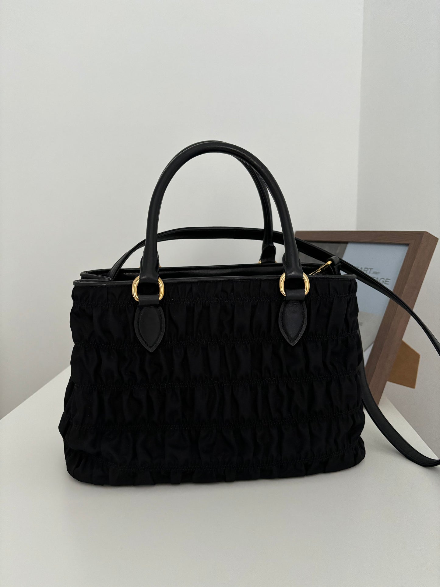 Prada Tessuto Gaufre in Nero black