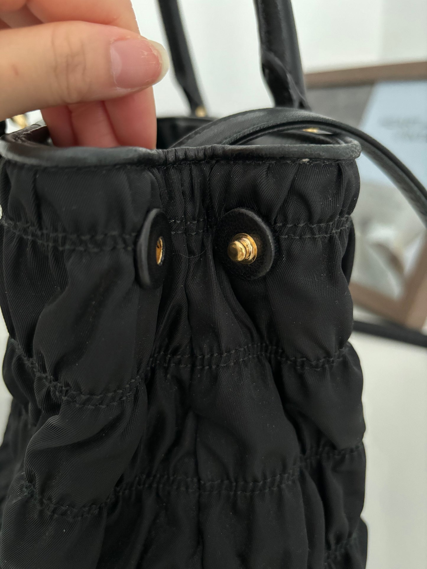 Prada Tessuto Gaufre in Nero black