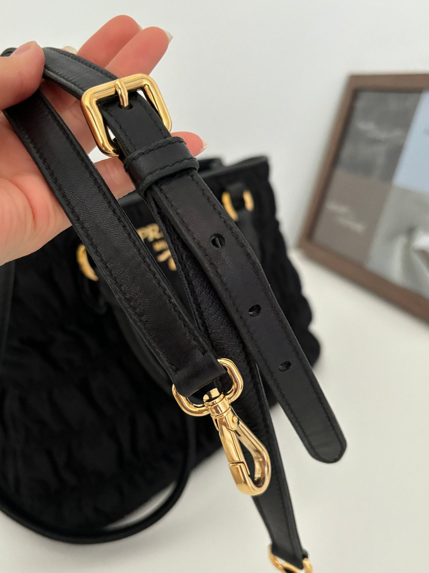 Prada Tessuto Gaufre in Nero black