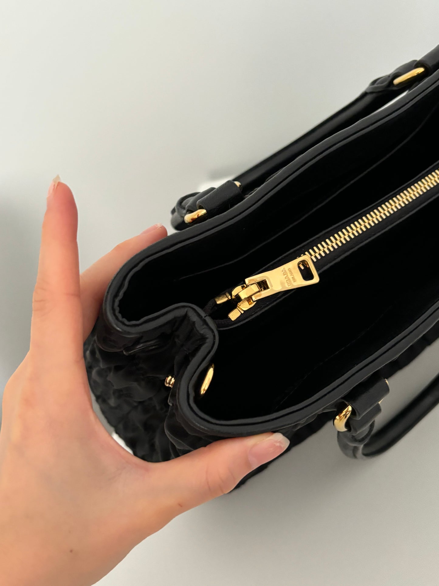 Prada Tessuto Gaufre in Nero black