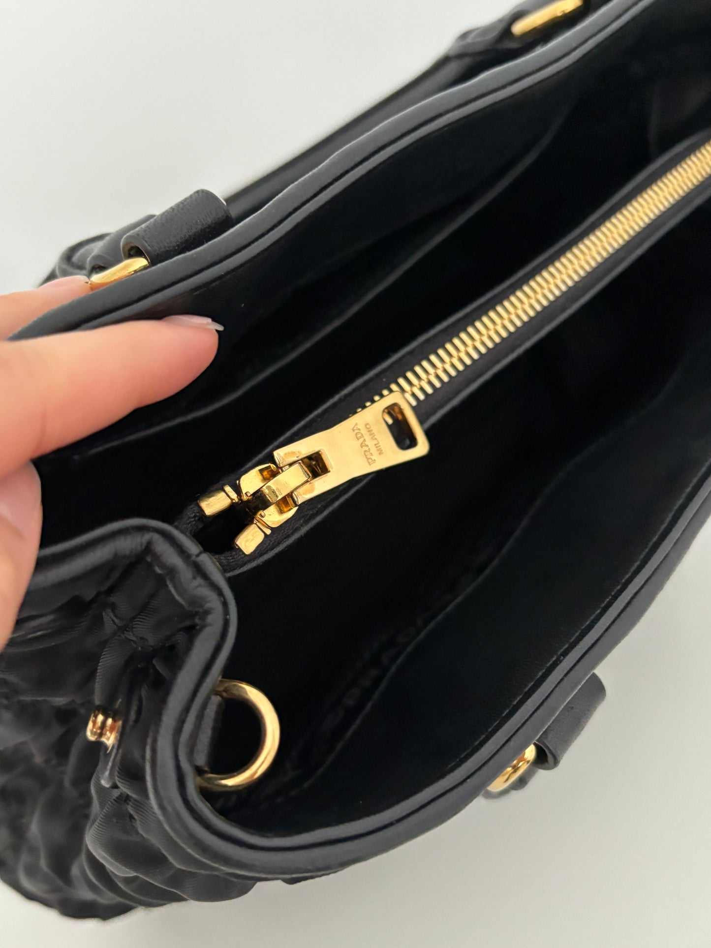 Prada Tessuto Gaufre in Nero black
