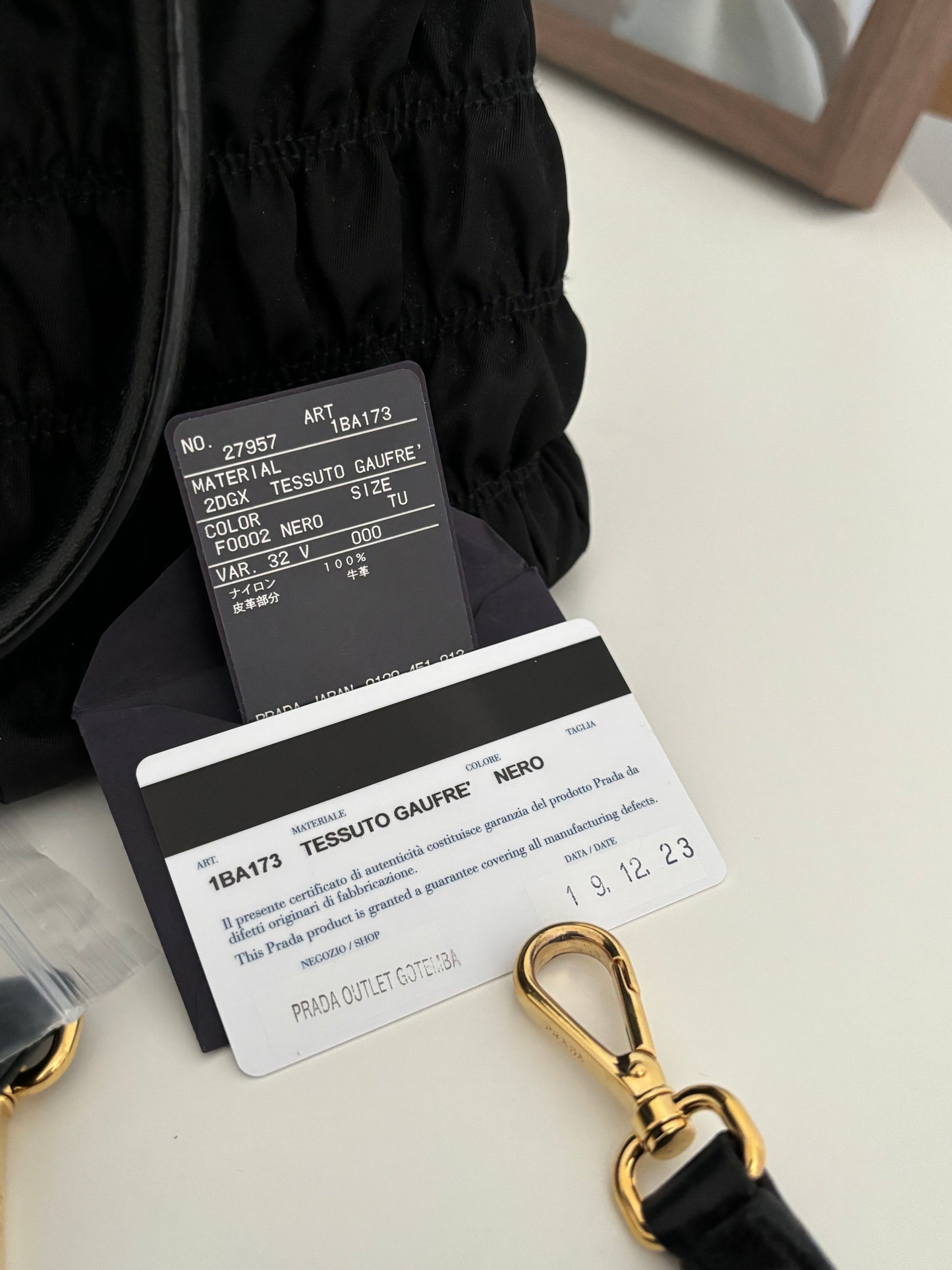 Prada Tessuto Gaufre in Nero black