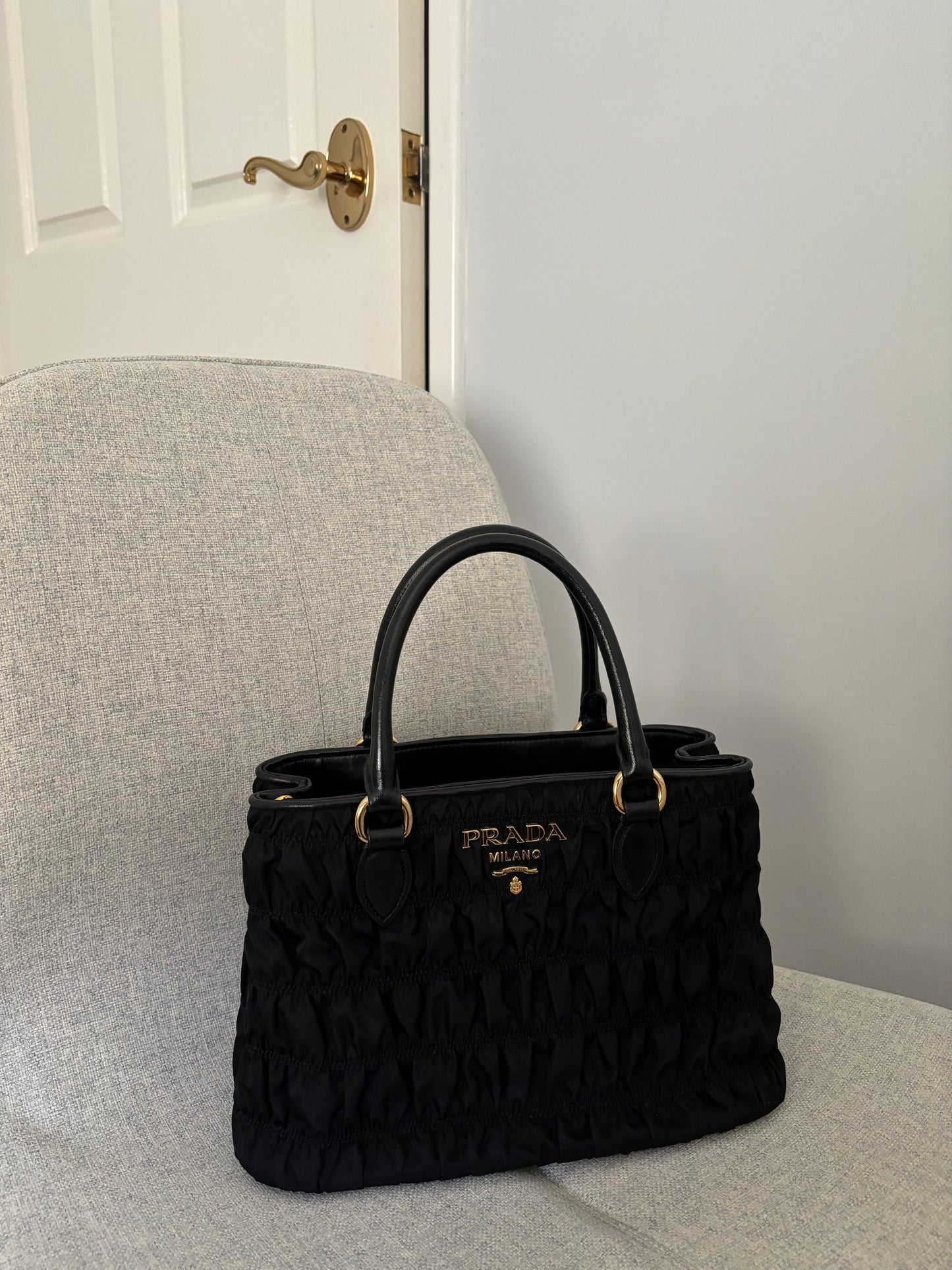 Prada Tessuto Gaufre in Nero black