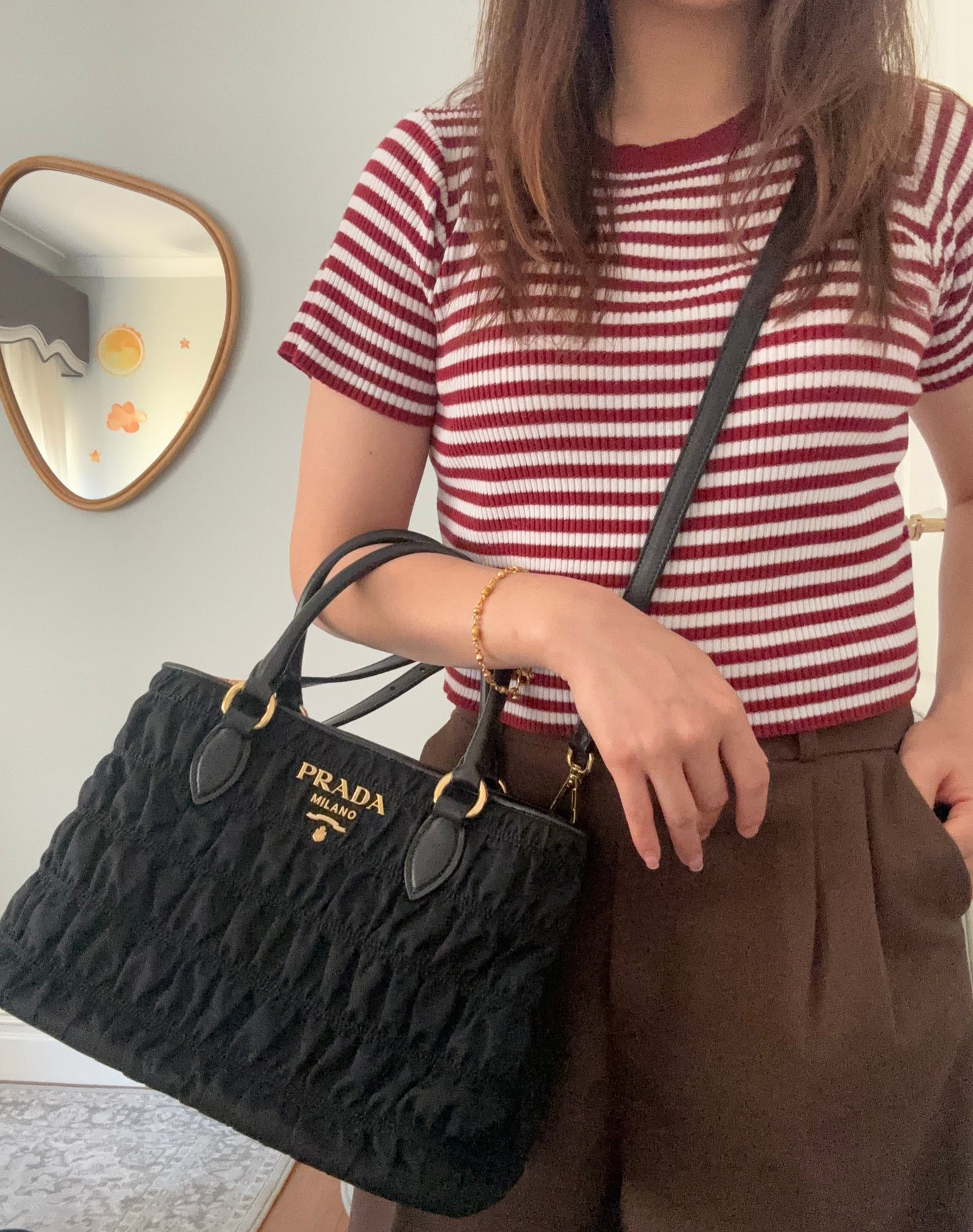 Prada Tessuto Gaufre in Nero black