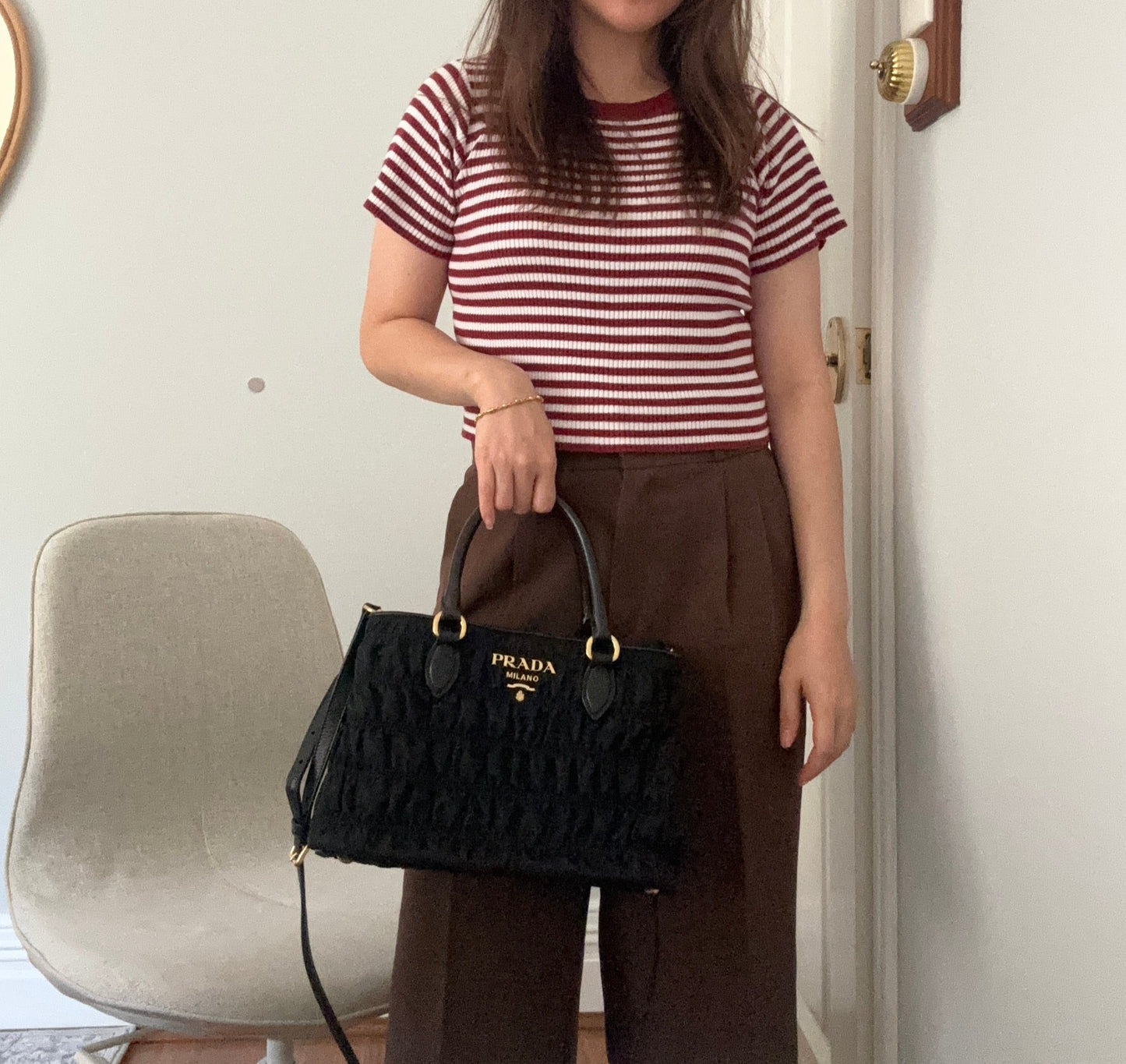 Prada Tessuto Gaufre in Nero black