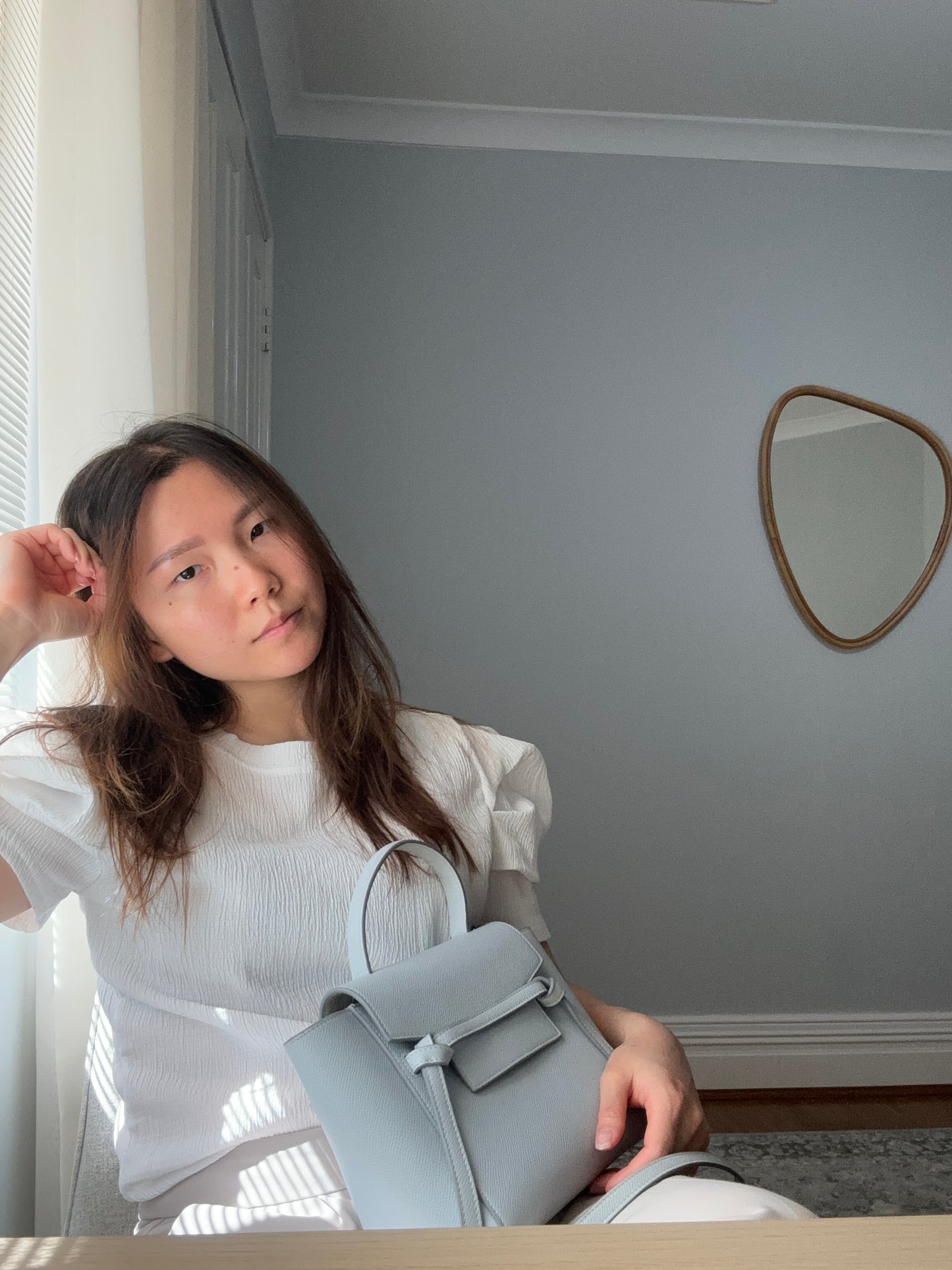 Celine Nano Belt Bag in Blue Grained Calfskin