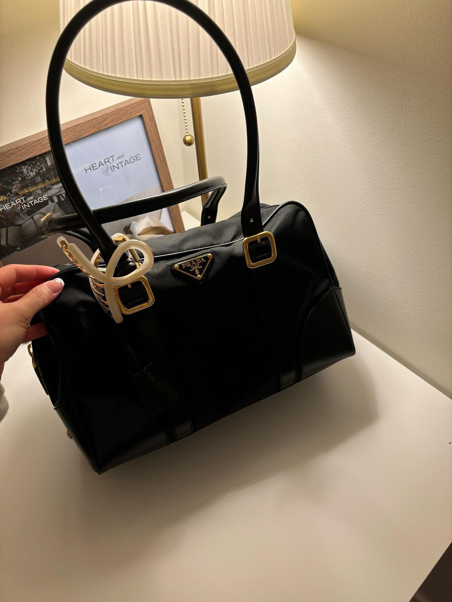 Prada Vintage Re-edition 1978 Re-Nylon and Leather Two-handle bag