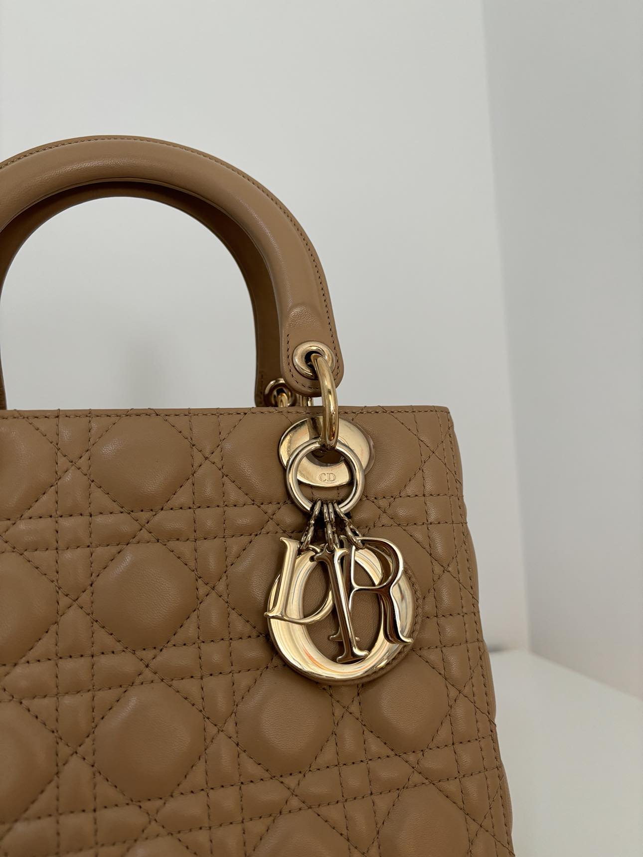 Lady Dior Medium in Biscuit Beige with LGHW