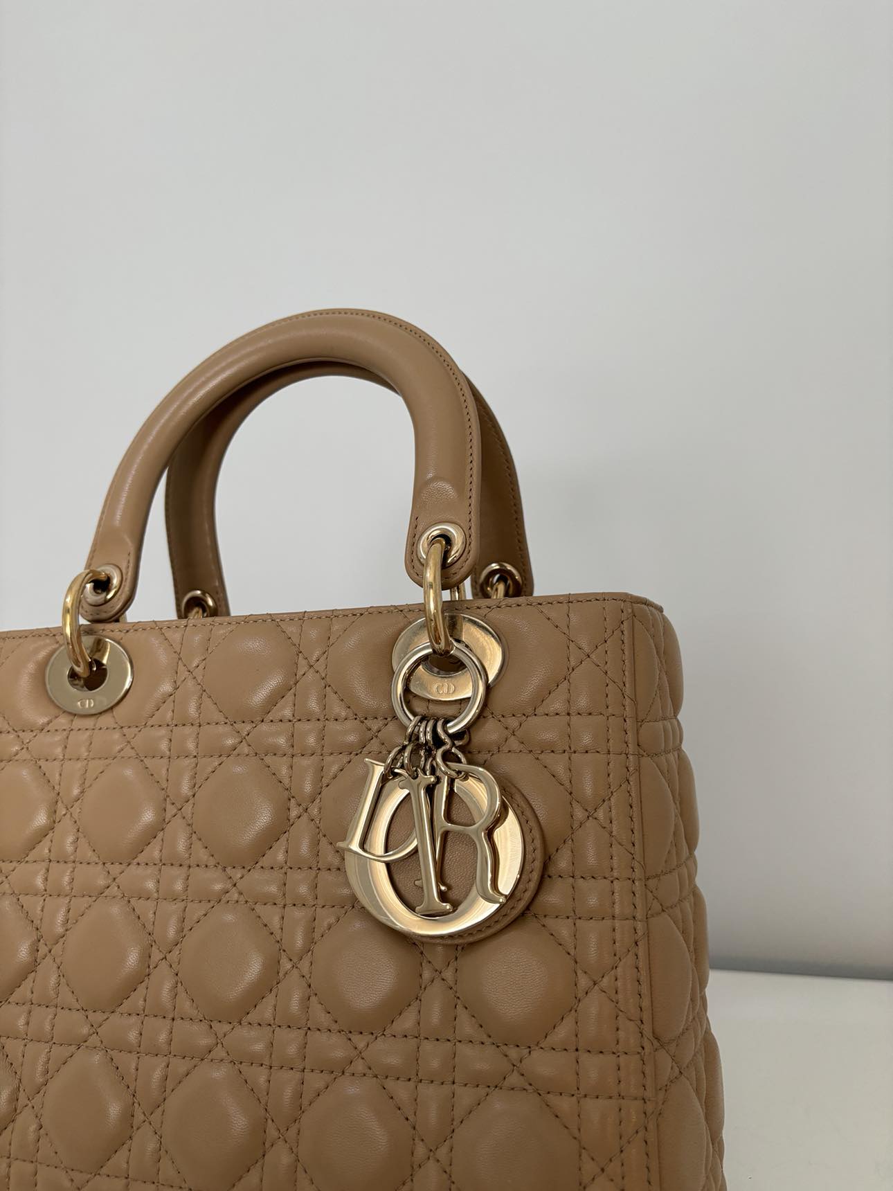 Lady Dior Medium in Biscuit Beige with LGHW