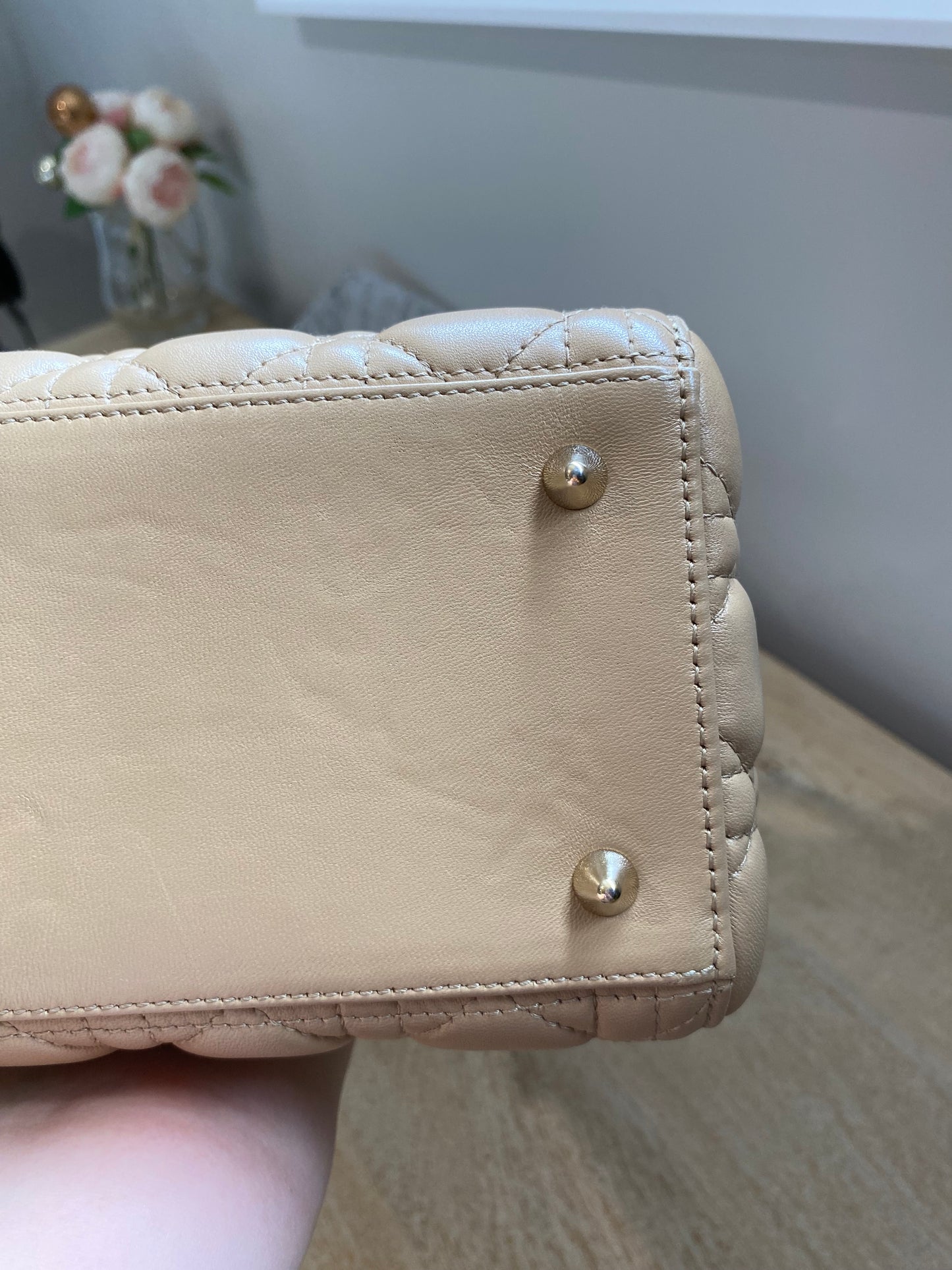 Lady Dior Medium in Biscuit Beige with LGHW