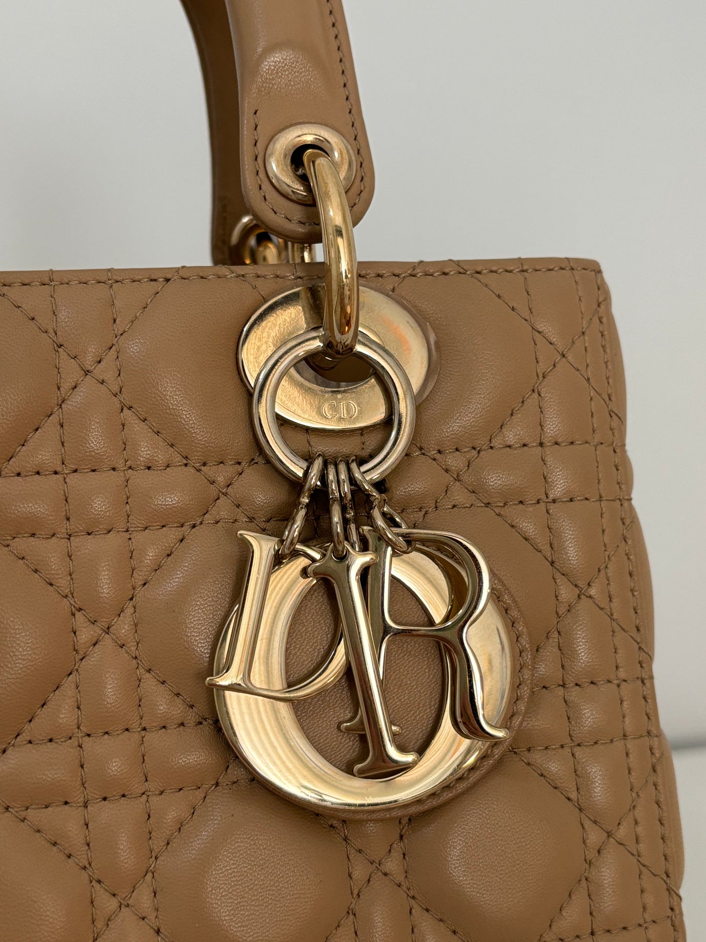 Lady Dior Medium in Biscuit Beige with LGHW