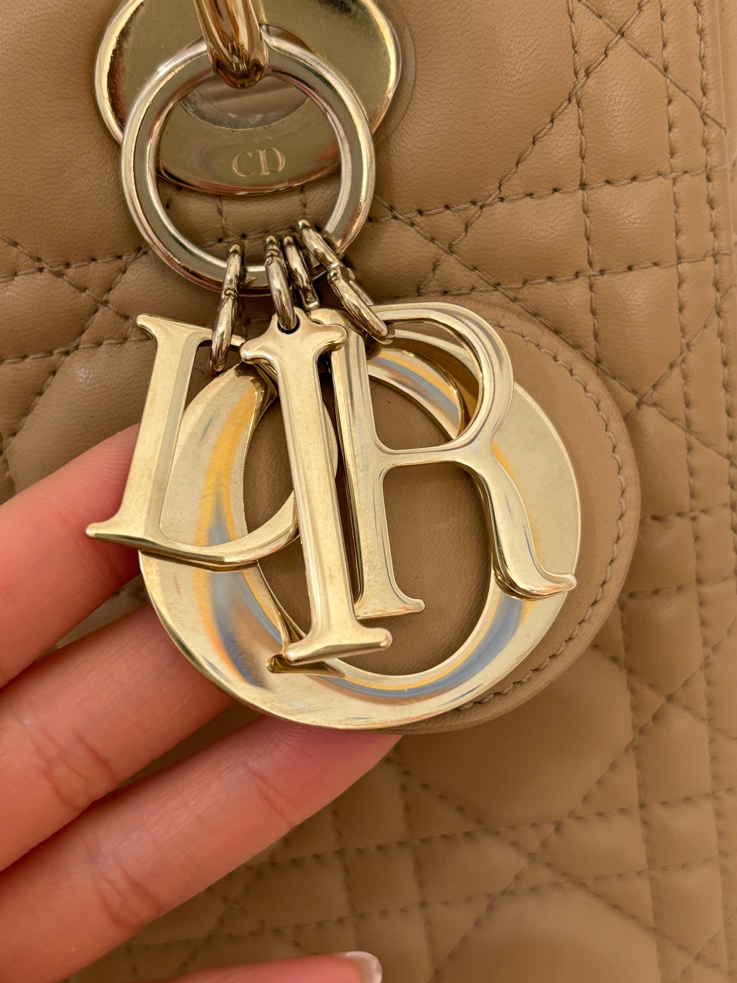 Lady Dior Medium in Biscuit Beige with LGHW