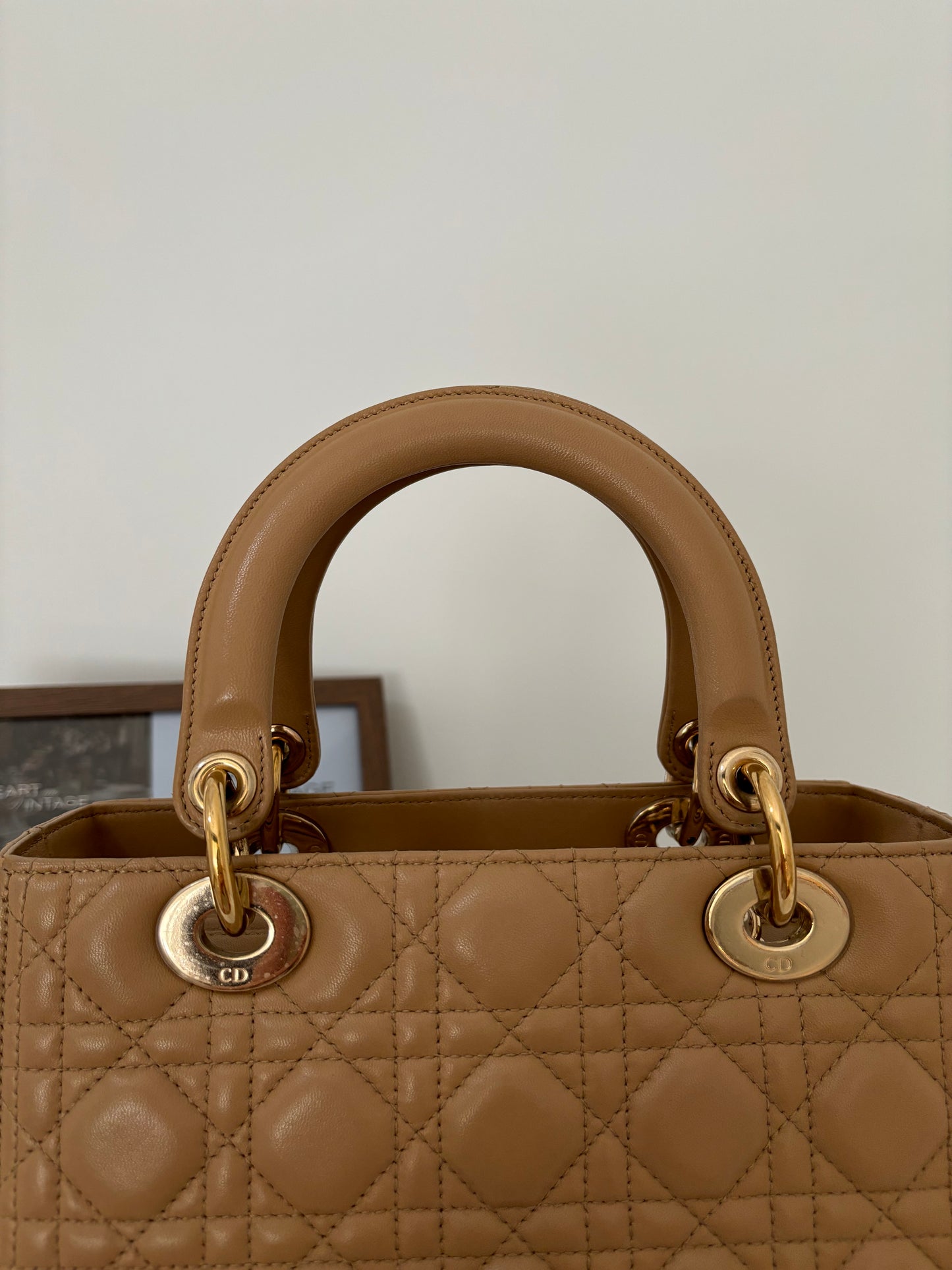 Lady Dior Medium in Biscuit Beige with LGHW