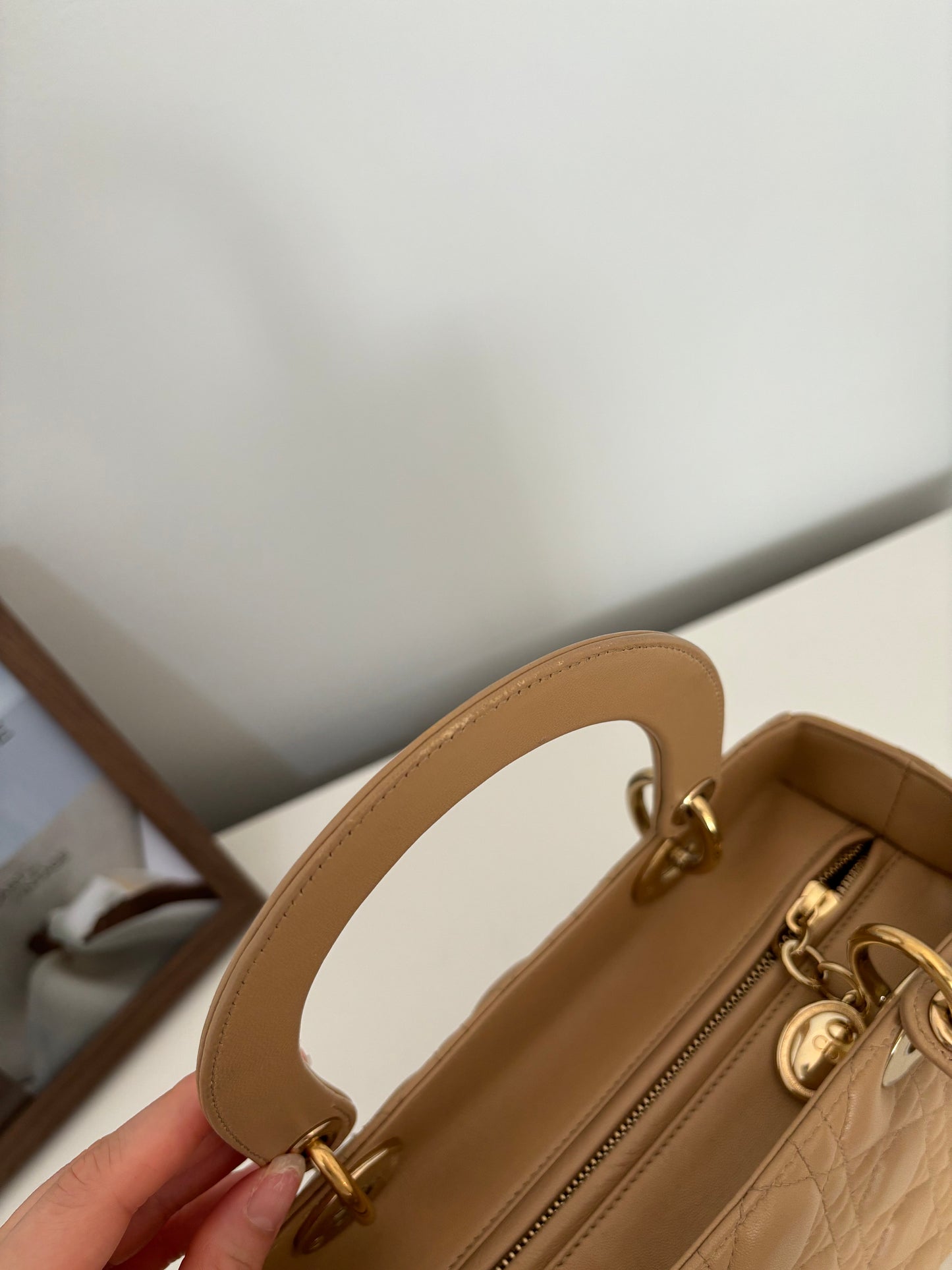 Lady Dior Medium in Biscuit Beige with LGHW