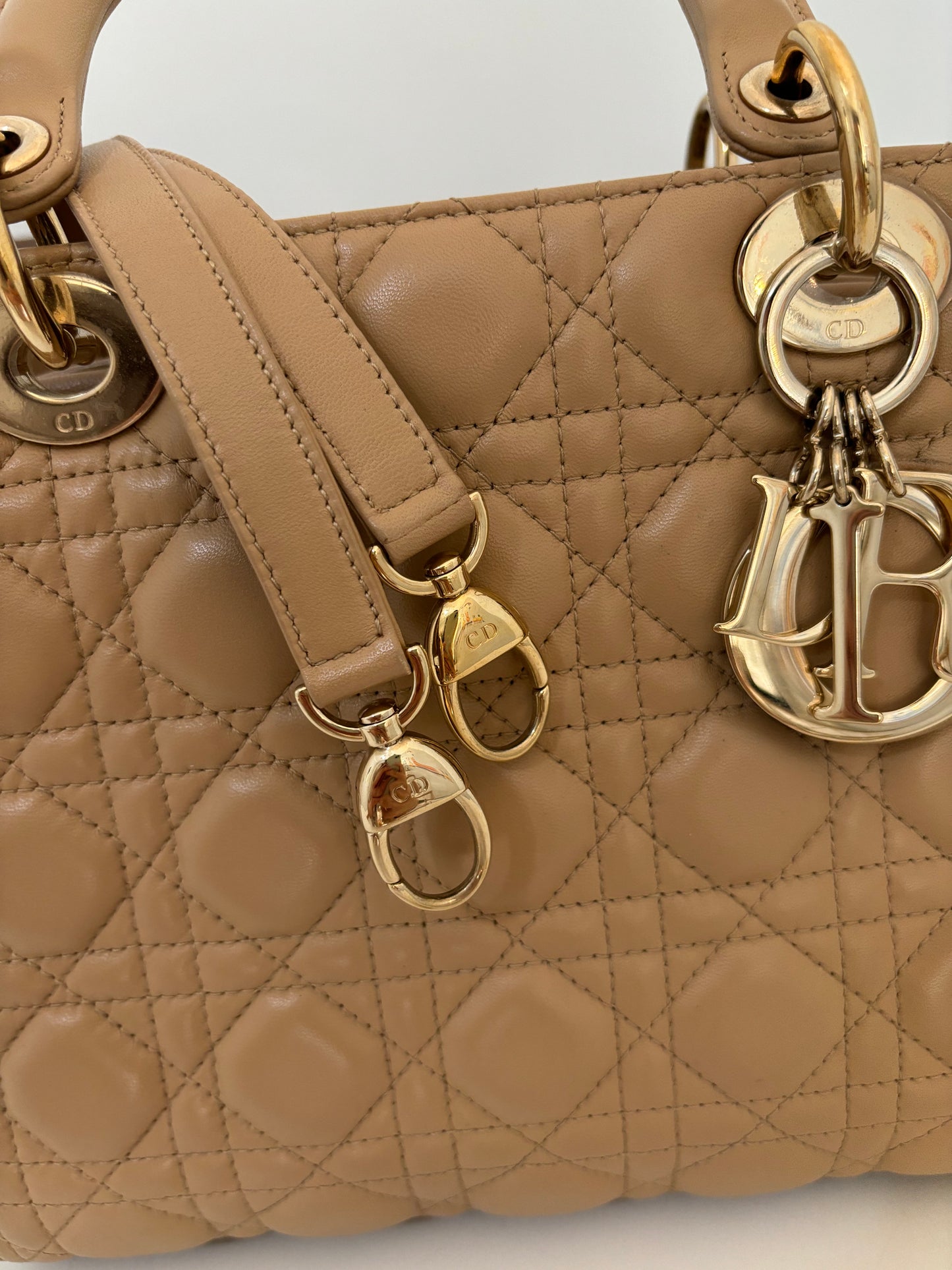 Lady Dior Medium in Biscuit Beige with LGHW