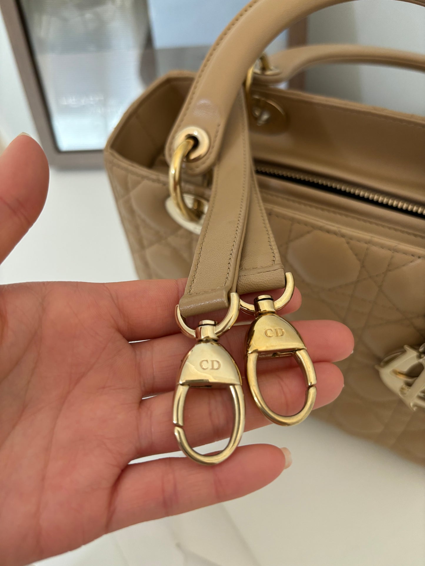 Lady Dior Medium in Biscuit Beige with LGHW