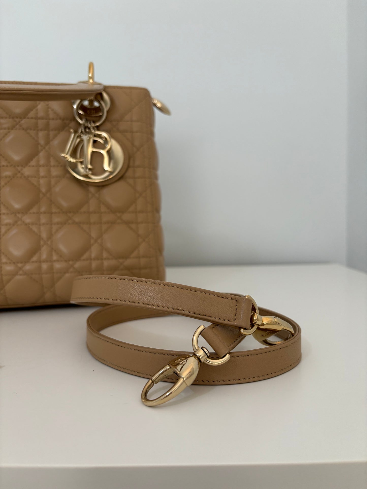 Lady Dior Medium in Biscuit Beige with LGHW