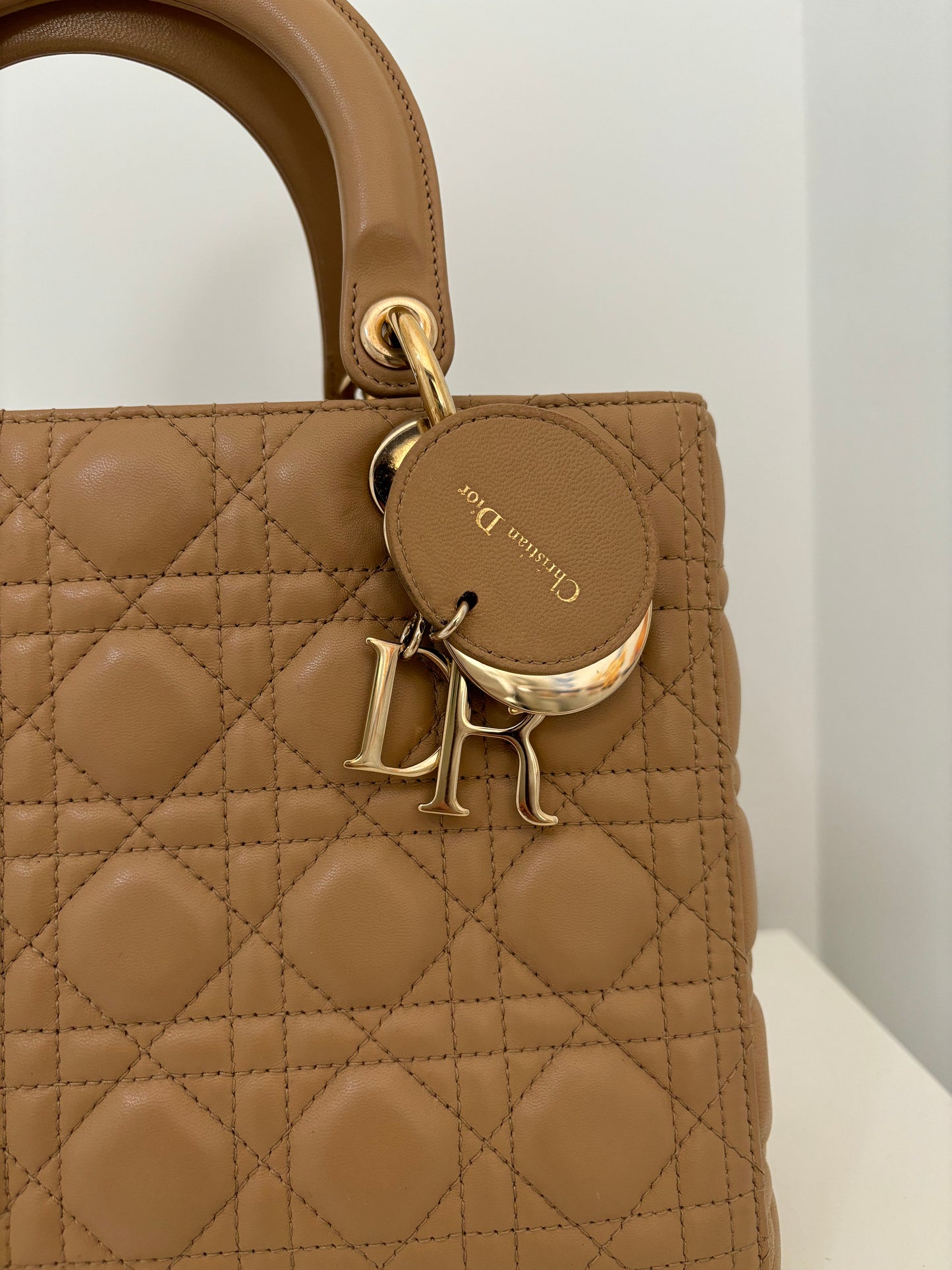 Lady Dior Medium in Biscuit Beige with LGHW