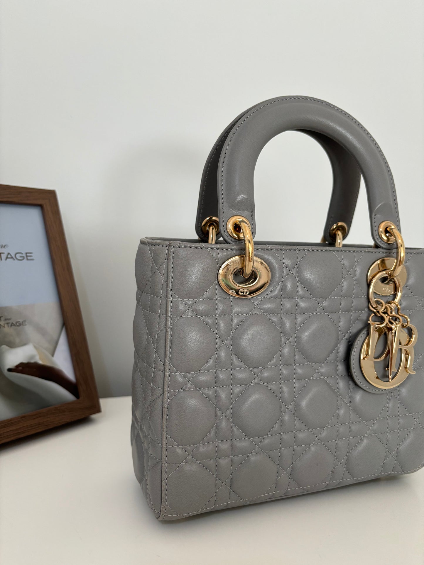 Lady Dior Small Gray with LGHW