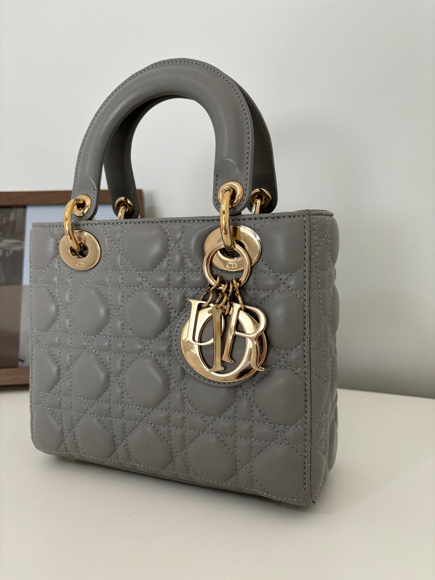 Lady Dior Small Gray with LGHW