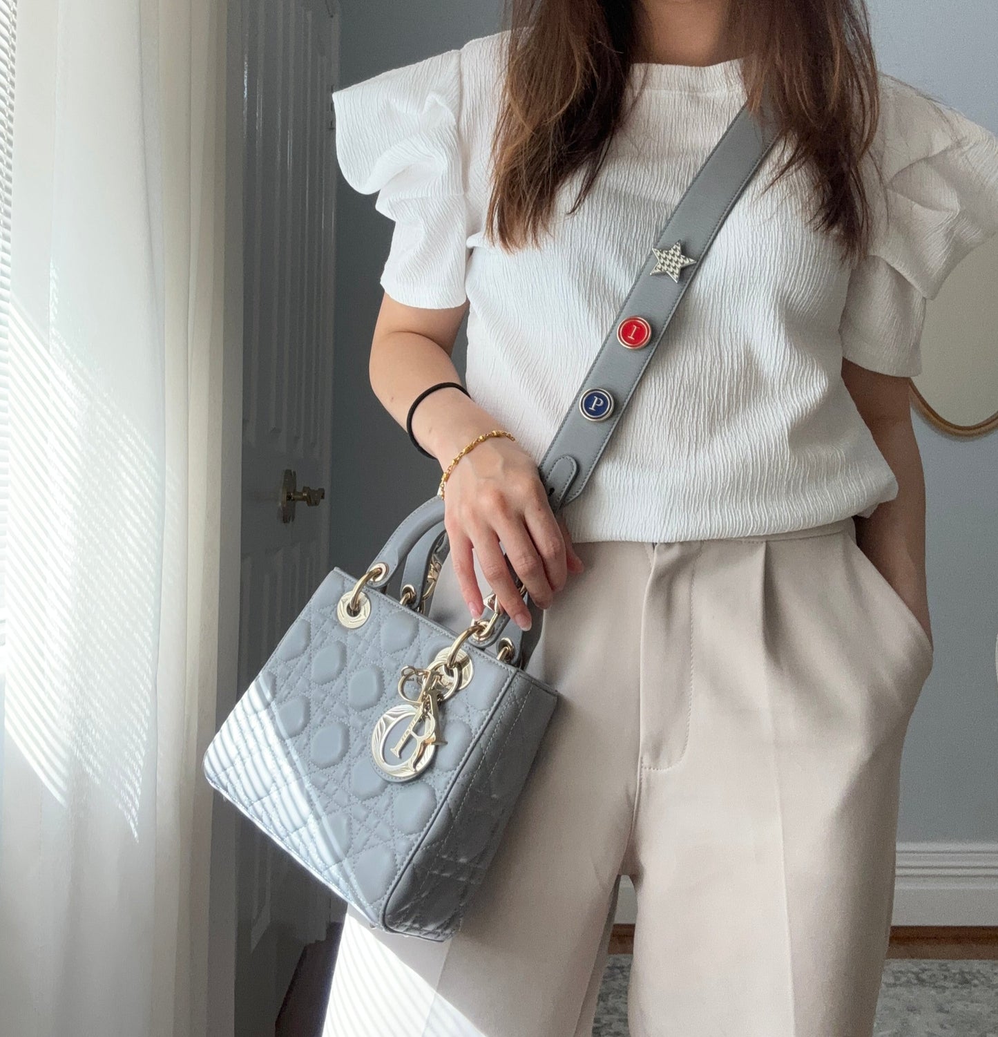 Lady Dior Small Gray with LGHW