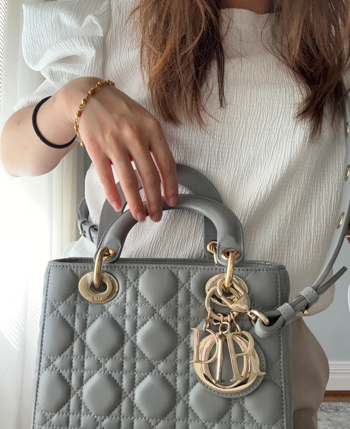 Lady Dior Small Gray with LGHW