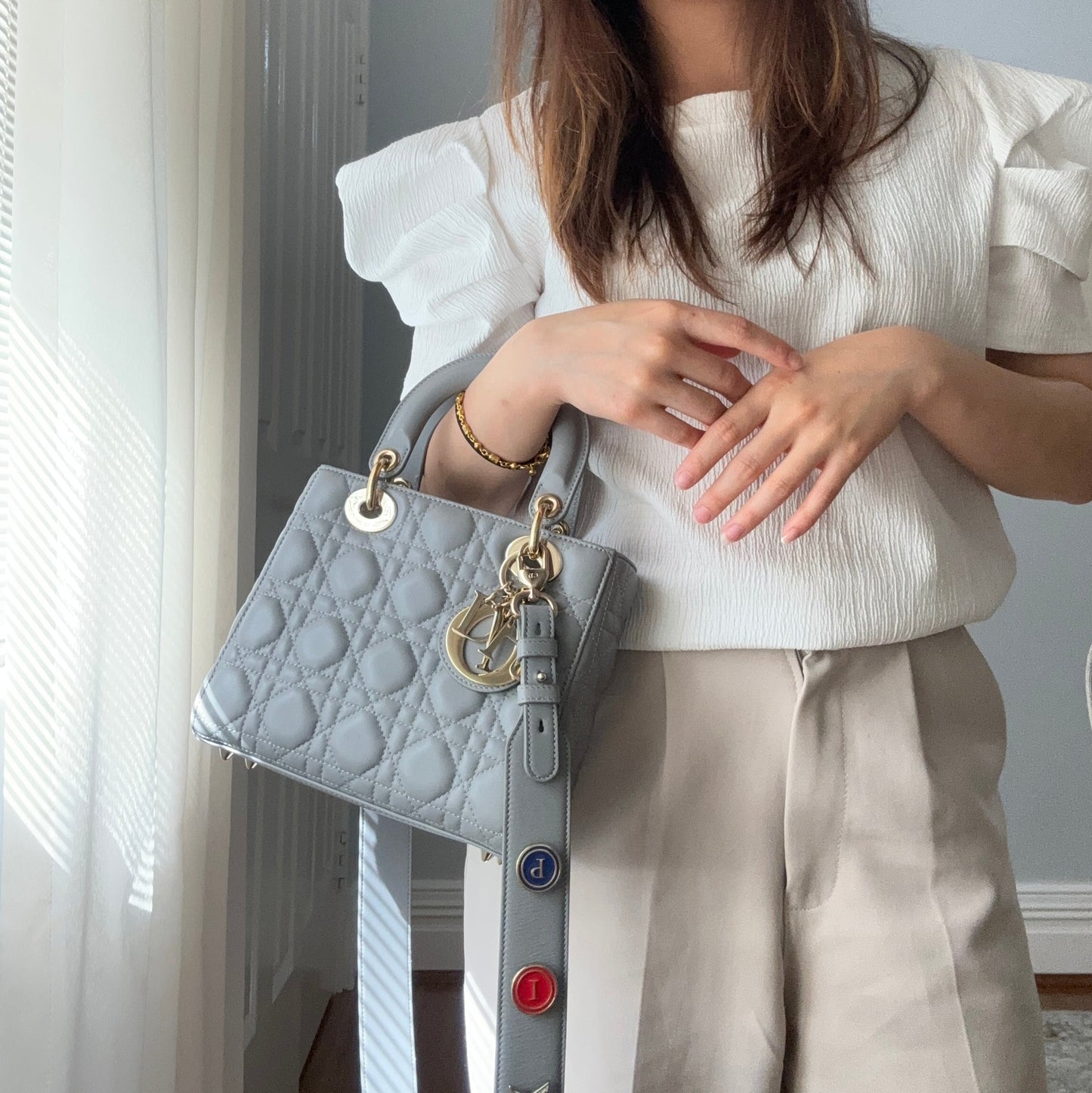 Lady Dior Small Gray with LGHW