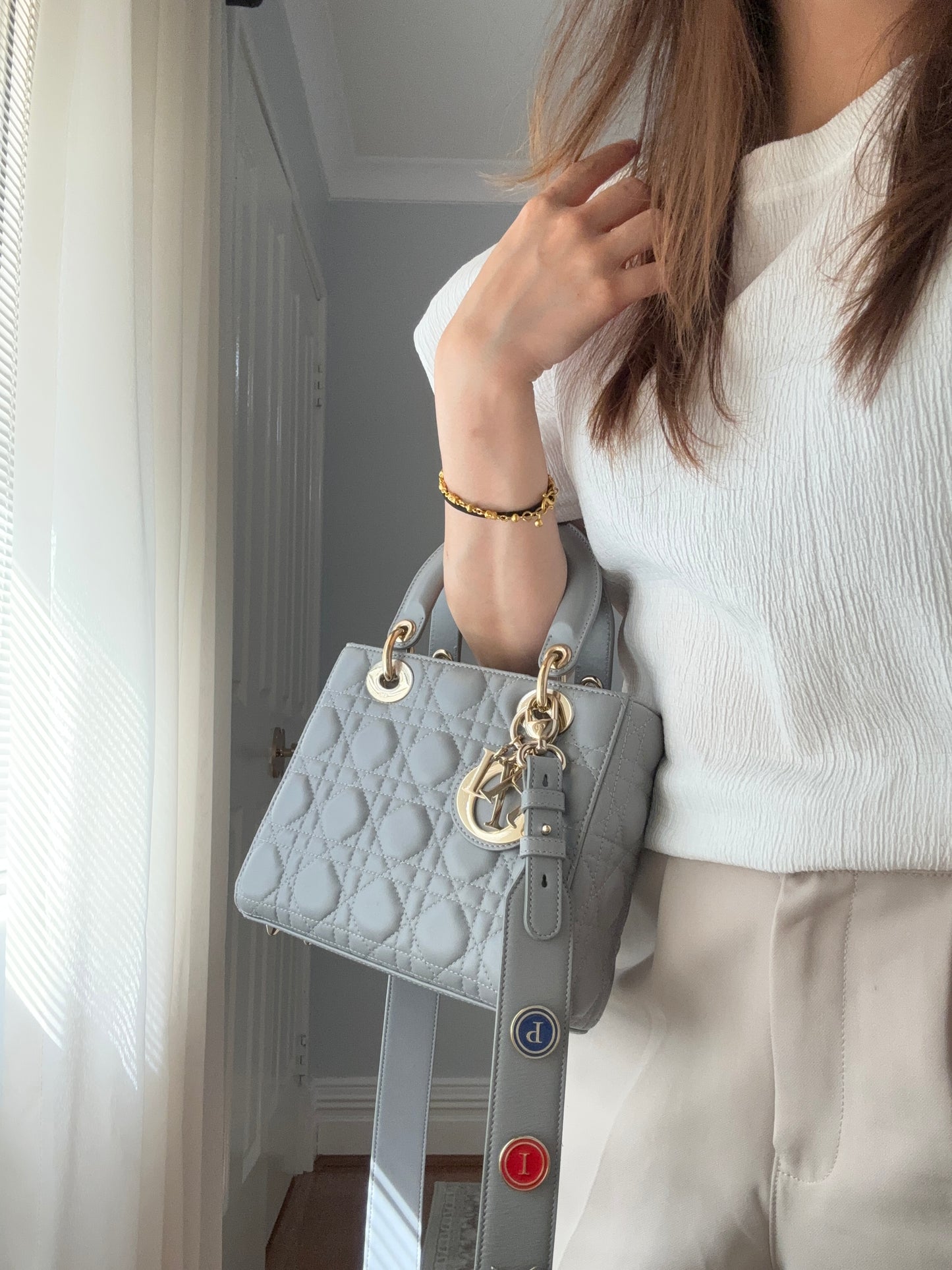 Lady Dior Small Gray with LGHW