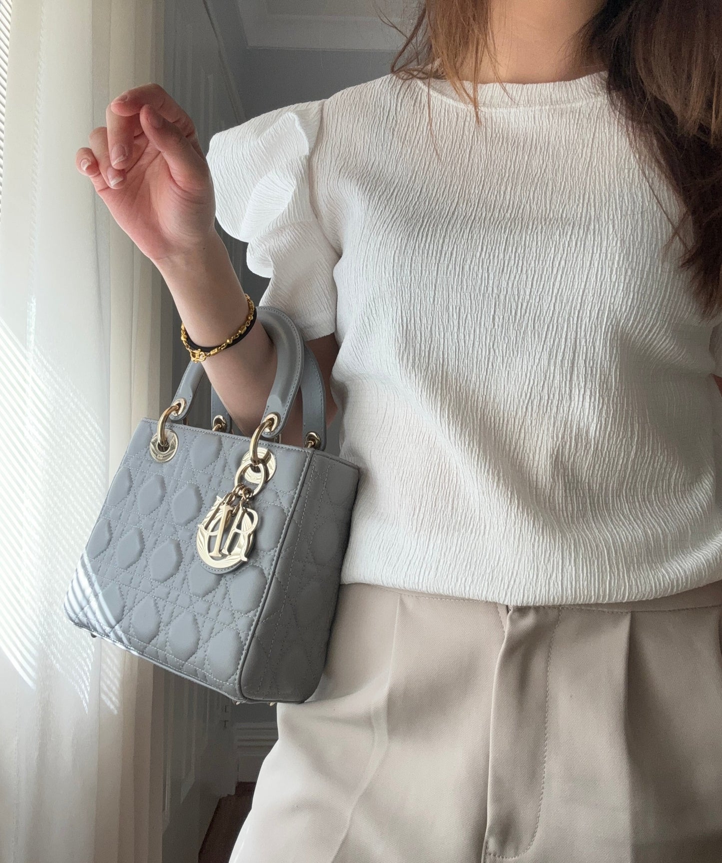 Lady Dior Small Gray with LGHW