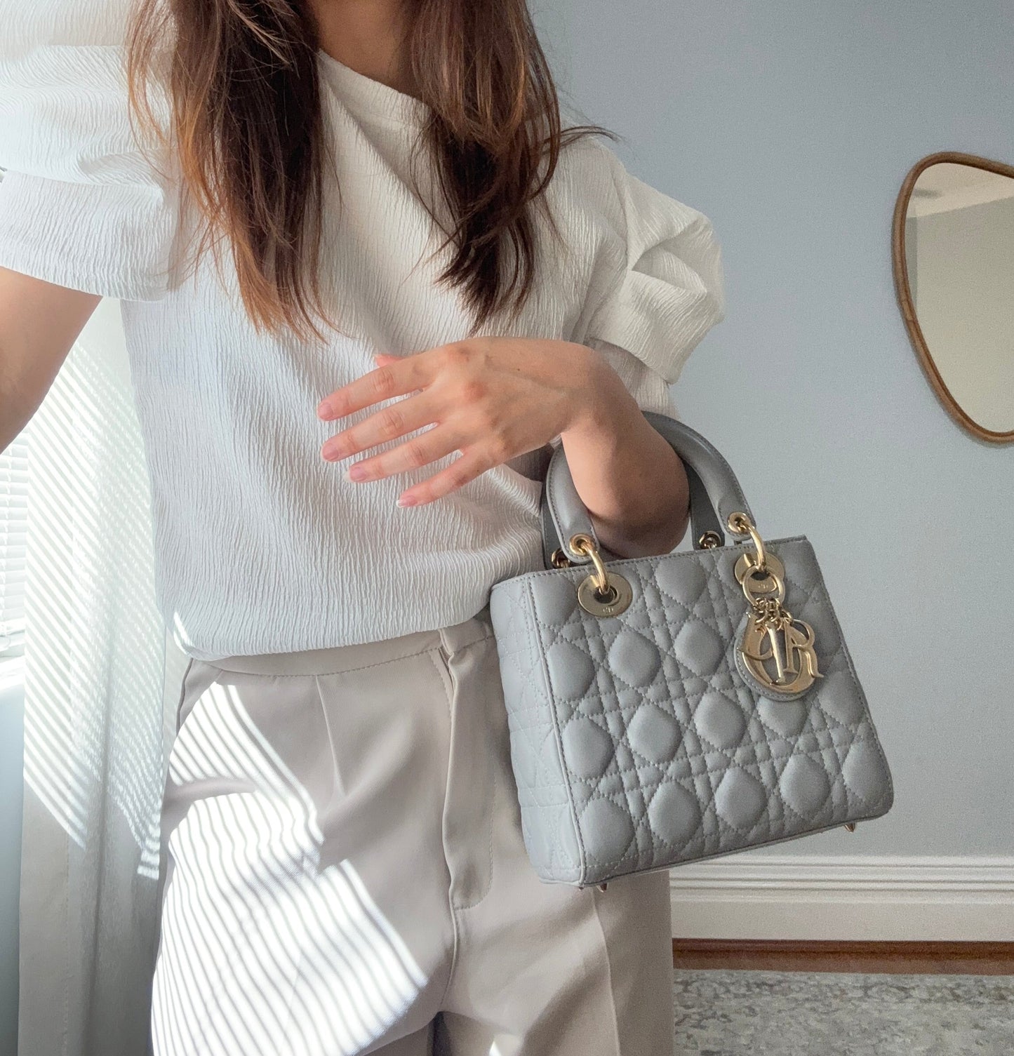 Lady Dior Small Gray with LGHW