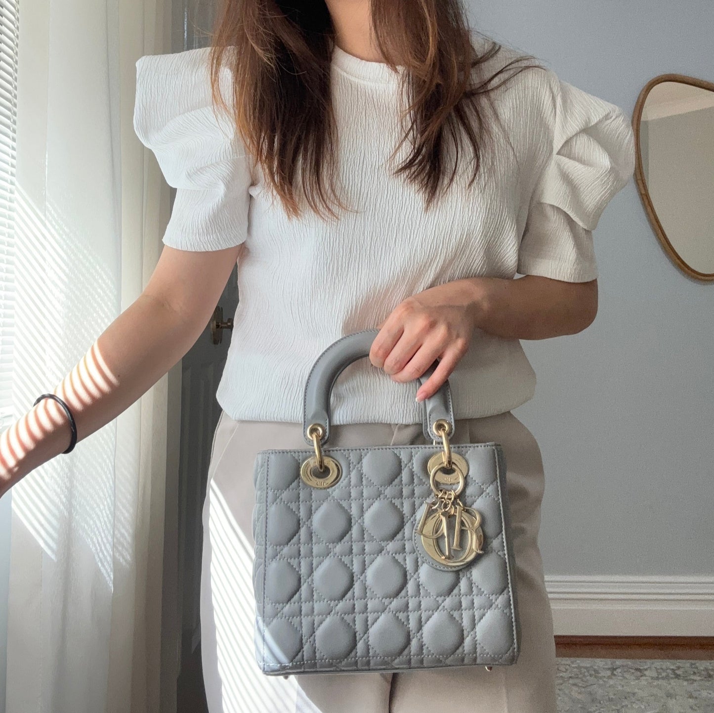 Lady Dior Small Gray with LGHW