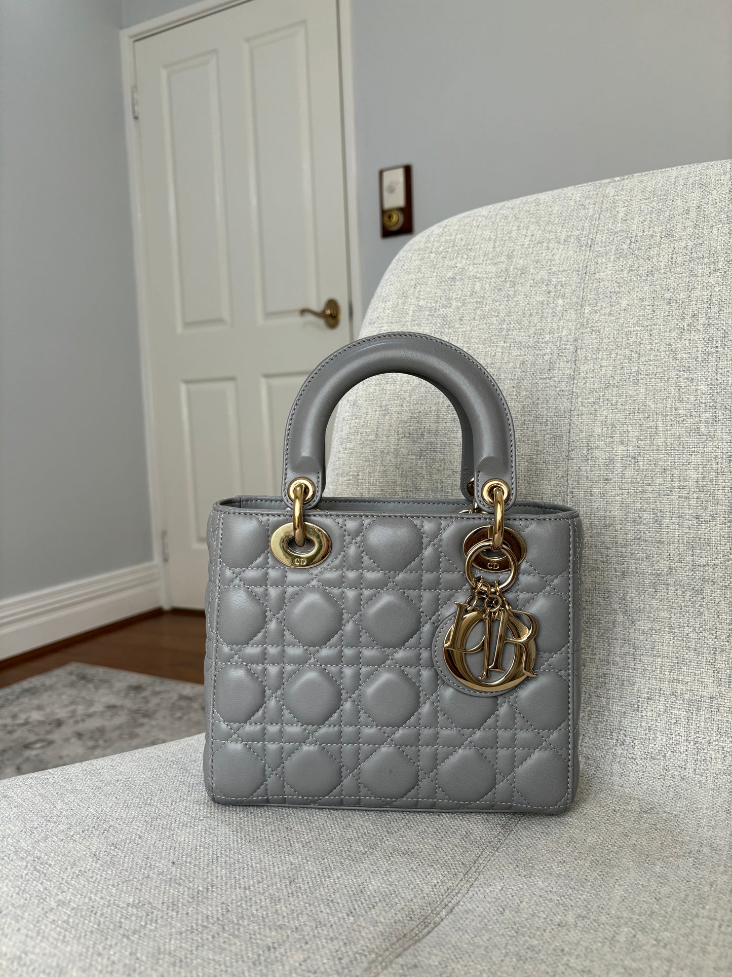 Lady Dior Small Gray with LGHW