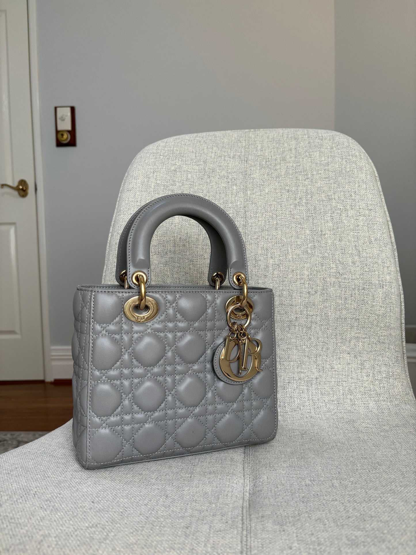 Lady Dior Small Gray with LGHW