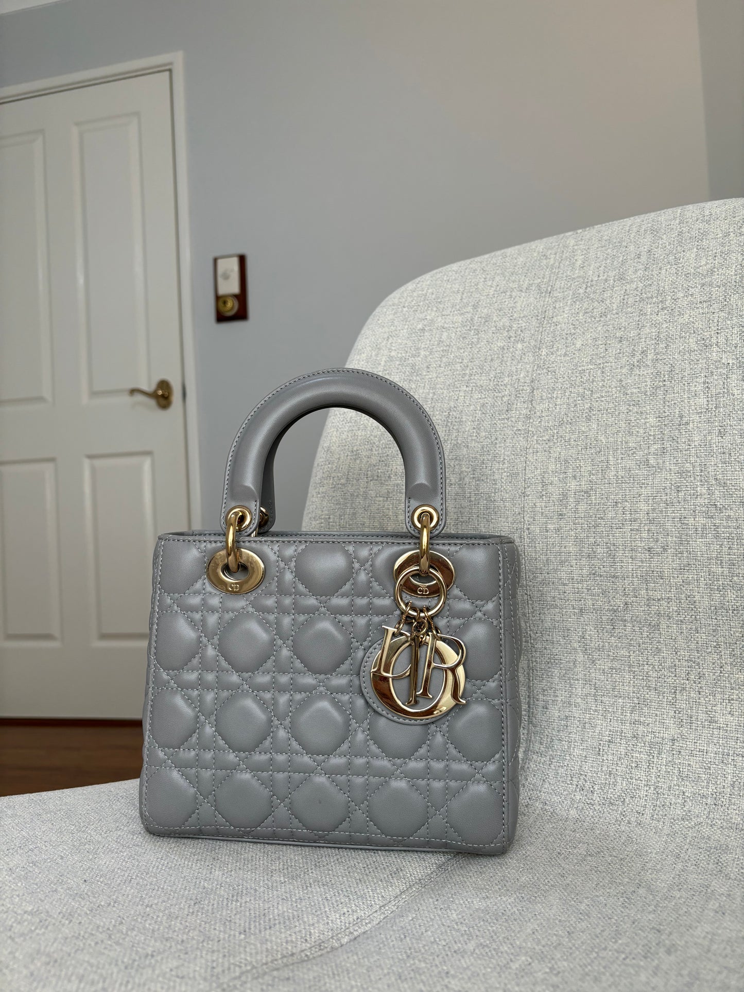 Lady Dior Small Gray with LGHW