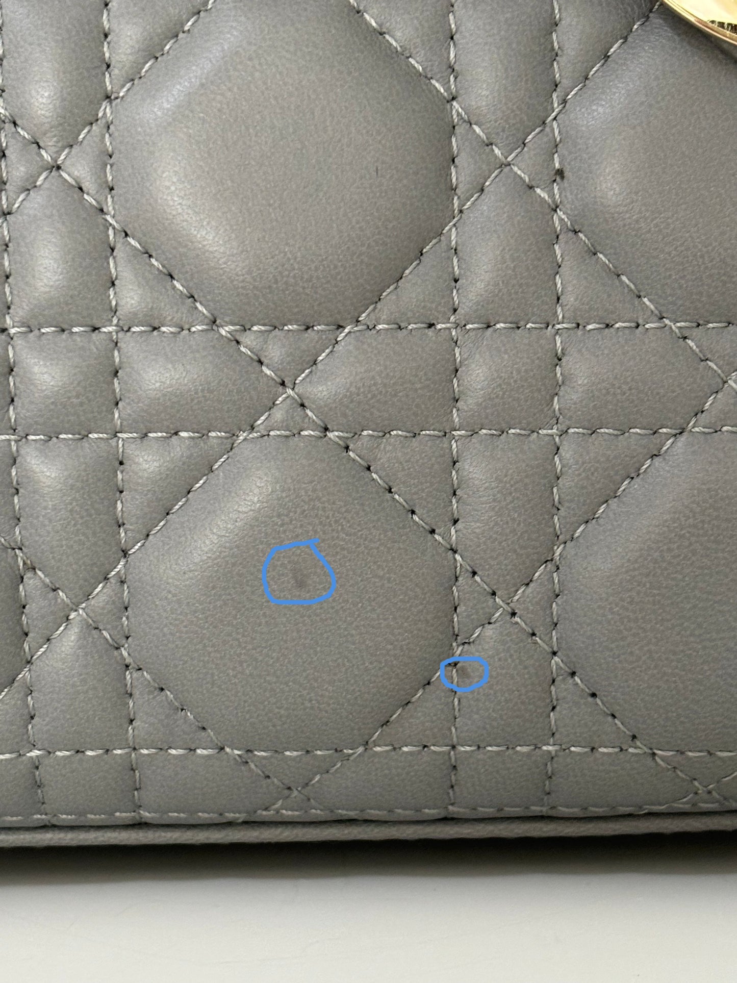 Small leather scuff - only seen under some angles!