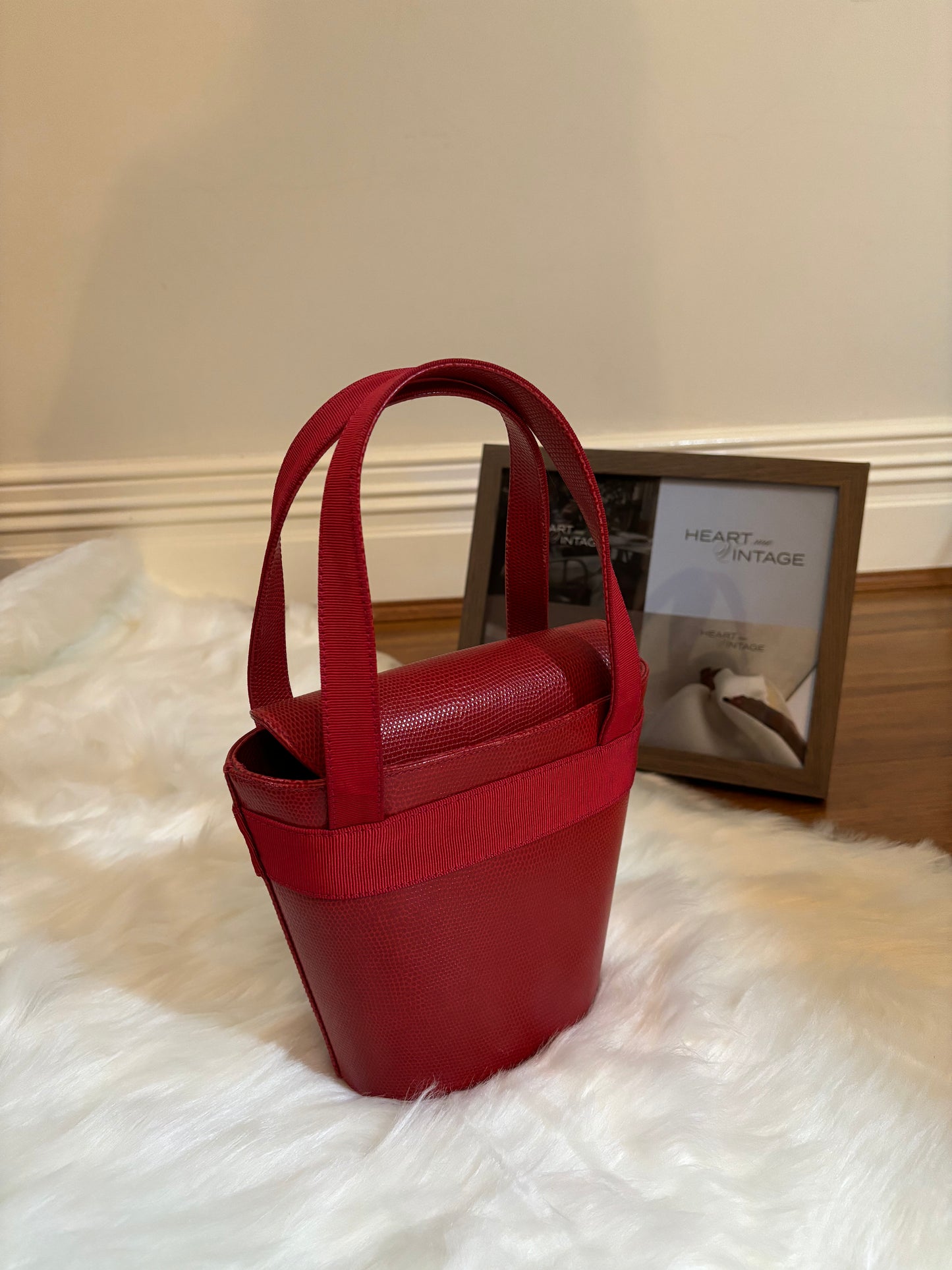 Salvatore Ferragamo Grained Leather Mini Bucket Bag