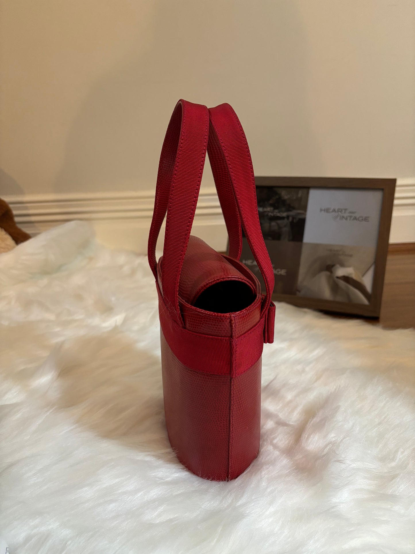 Salvatore Ferragamo Grained Leather Mini Bucket Bag