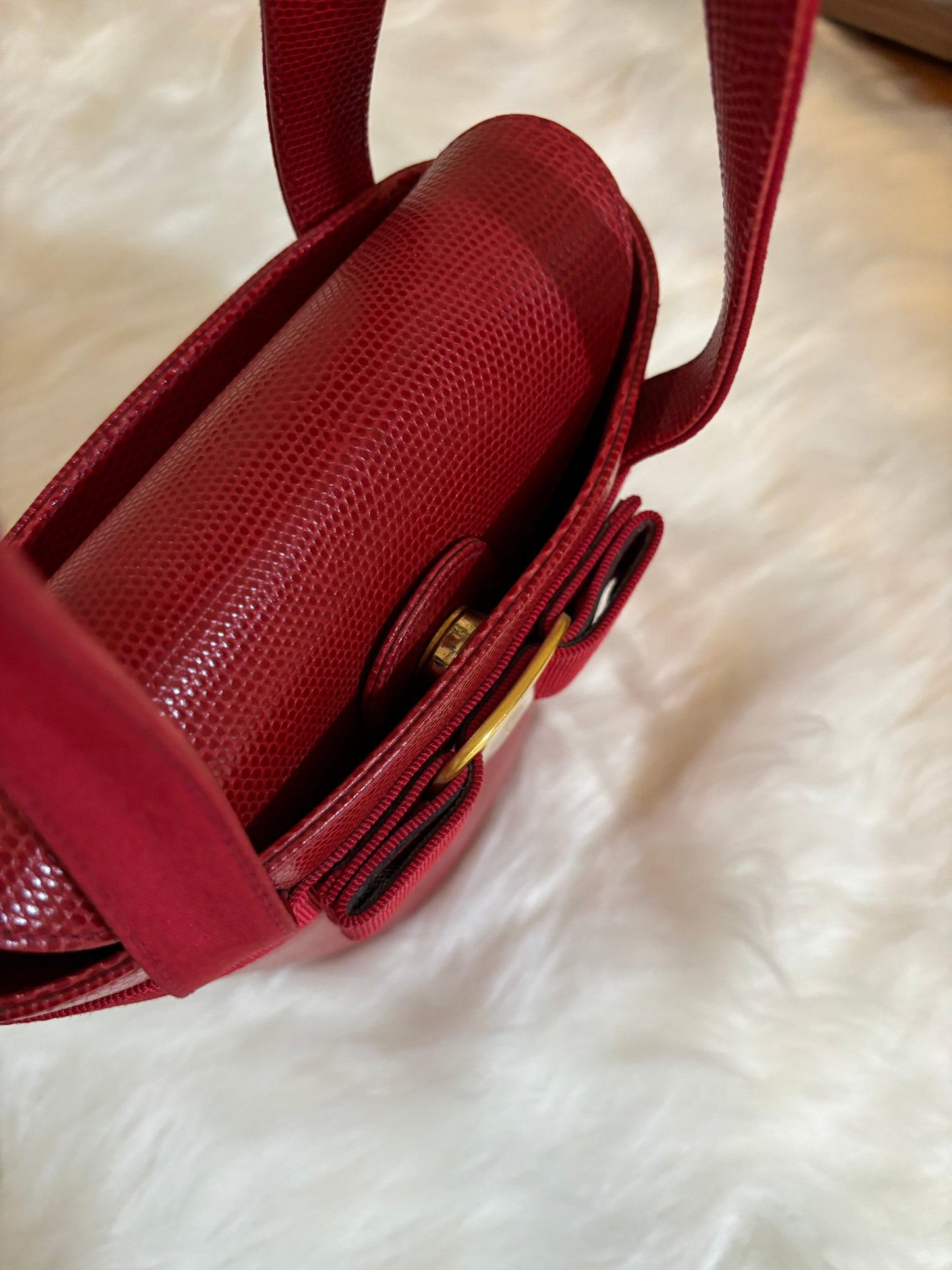 Salvatore Ferragamo Grained Leather Mini Bucket Bag