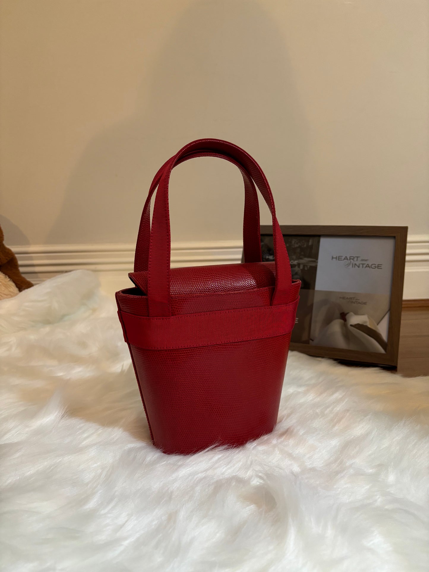 Salvatore Ferragamo Grained Leather Mini Bucket Bag