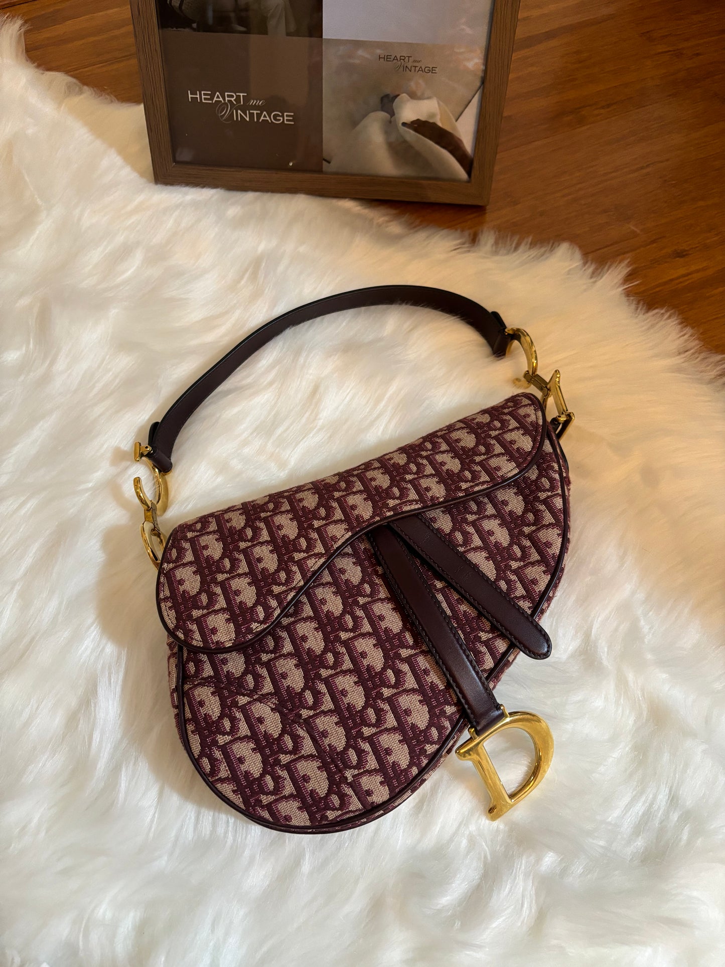 Christian Dior Saddle Bag in Red Oblique Jacquard (2019)